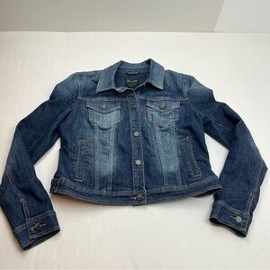 DKNY Jeans Blue Jean Denim Jacket Womens SZ Medium Button Western Outdoor Preppy